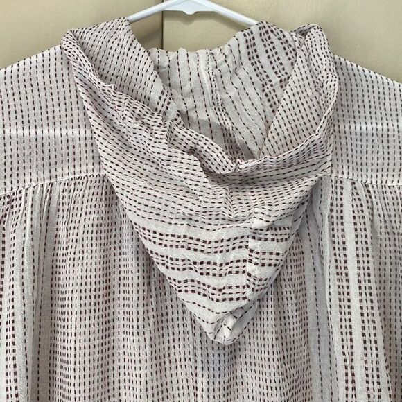 NWT Elan Small Hoodie Romper Half Button-Up Pockets Cropped Short Sleeve - Picture 7 of 10